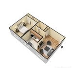 Plano de planta de un dormitorio