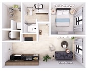 Explore this well-designed living space combining elegance and practicality.