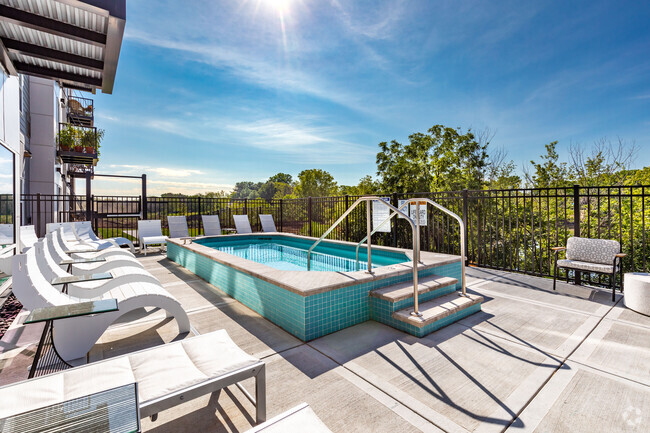 Outdoor Pool and Amenity Patio | West St Paul New Apartments | The Westlyn - The Westlyn Rental