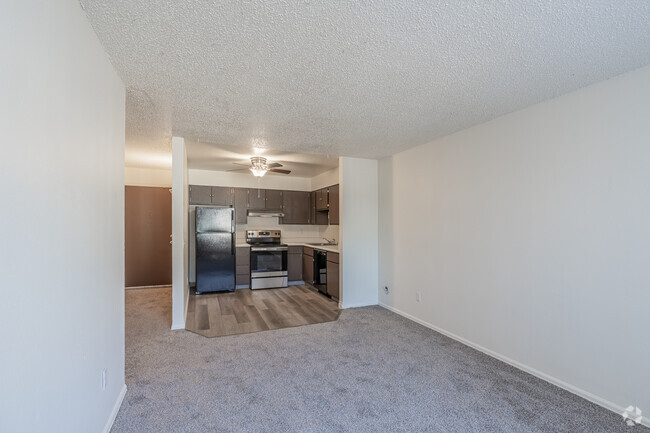 2BR, 2BA, 850SF - Living Room