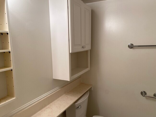 Bathroom storage - 432 Girard St Unit #104 Villa Ridge Condos
