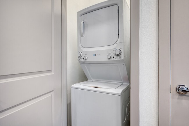 Stackable washer and dryer rentals available for added convenience at Mesquite Trails at Brooks