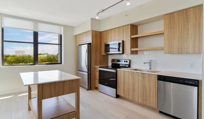 Spacious kitchen with ample cabinet storage
