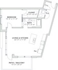 873 square foot one bedroom, one bath apartment home