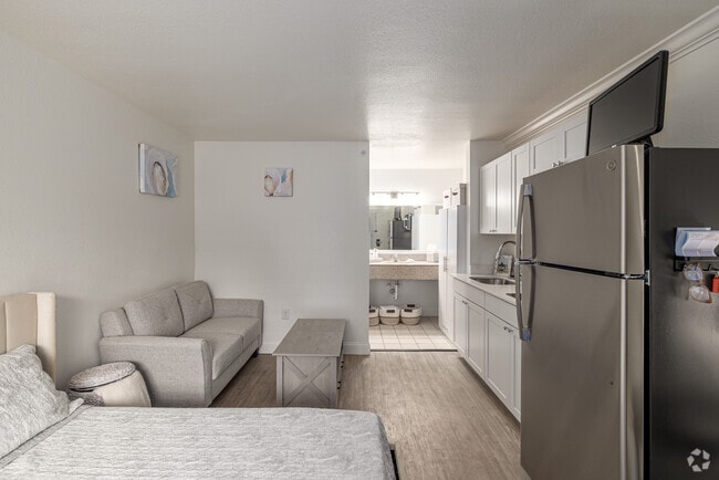 Studio 252SF: Living Area - The Pearl Studio Apartments