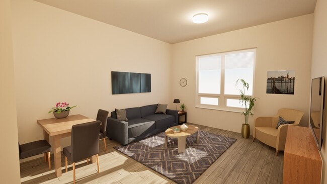 One Bedroom Model Unit Living Room - The Avenue at Greenmont