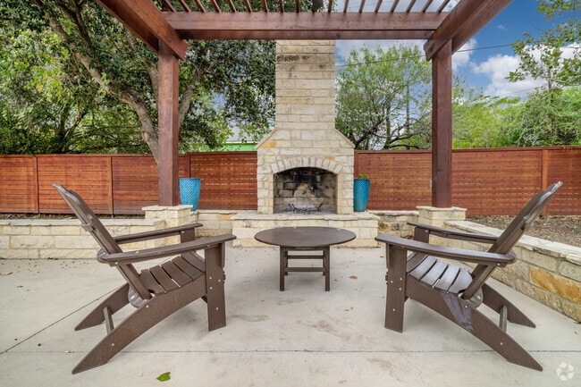 Outdoor Fireplace with Pergola