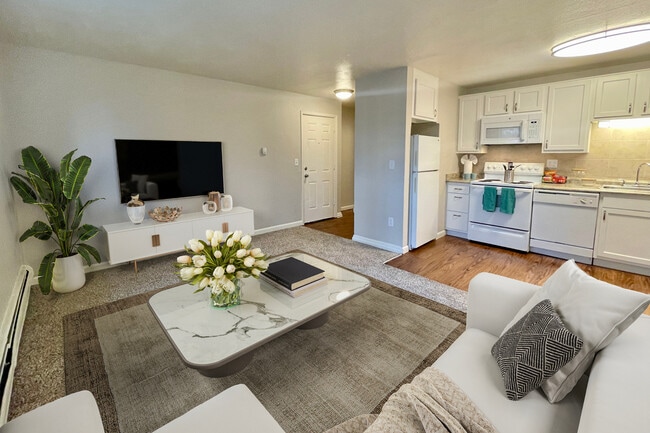 2 BR, 1 BA - Living Room - The Stapleton Apartments