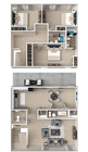 Explore this elegantly designed apartment layout, perfect for modern living.