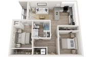 Plan C2 | 2 bedroom, 1 bathroom