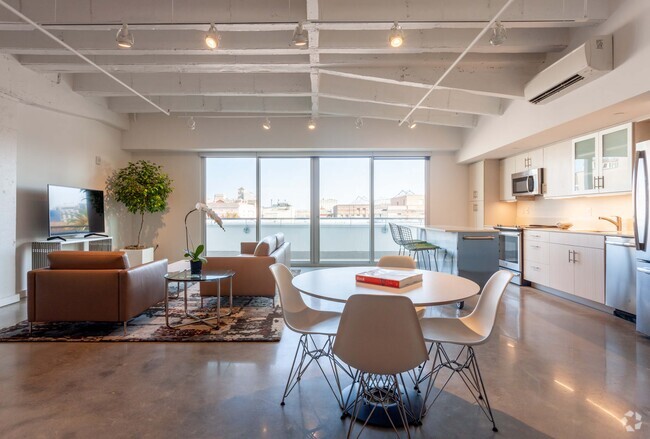 Living Room Kitchen - The Garage - Multi-Family Rental