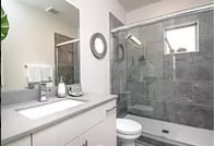 Bathroom suite walk-in shower