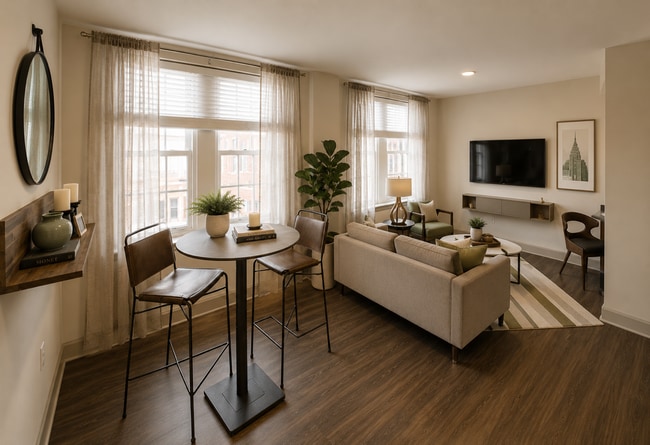 Model Living Room - The Carling Apartments