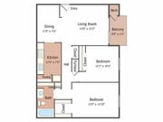 Two Bedroom Traditional