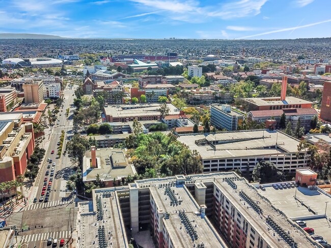 Vista aérea del exterior del edificio