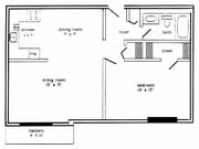 1 BD, 1 BA - (700sqft)