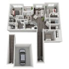 Discover this modern three-bedroom apartment featuring a stylish living room and a convenient garage.