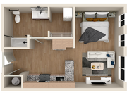 The Patent 0C ADA - Studio Floorplan
