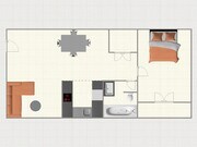 Plano 2D de 1 dormitorio de East Manor