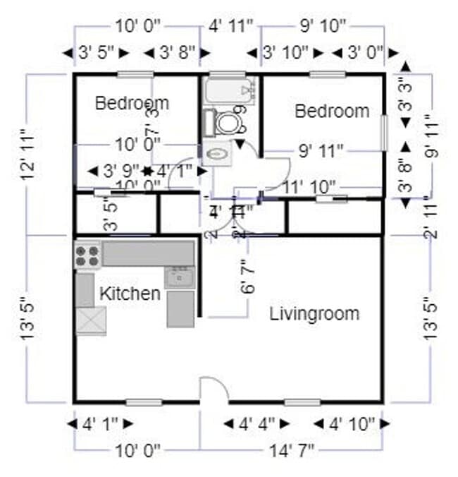 Photo - Two Bedroom, One Bath Apartment Unidad 02