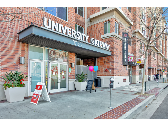 Aerial Exterior of Building - Ground Level - University Gateway Apartments