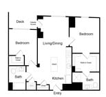 Serenity - B21 - 2 Beds - 2 Baths - 919 Sq. ft.