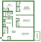 2HAB/1BA