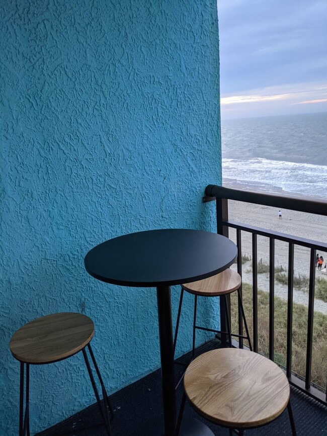 Ocean front balcony coffee table - 1501 S Ocean Blvd Unit 740