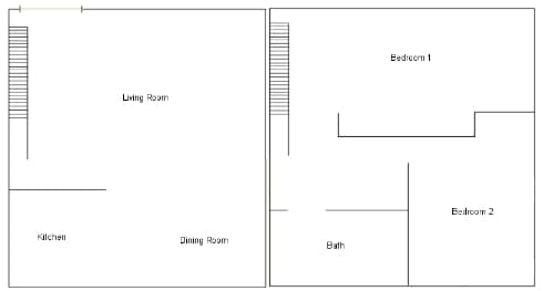 2BR/1BA