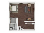 455 sq ft Studio Plus Floorplan