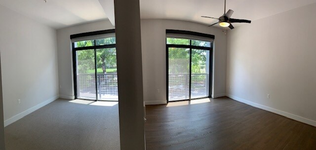 Bedroom (left), Living Room (right) - 525 Water St SW Unit 218