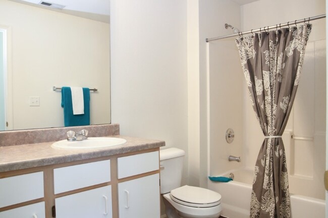 Spacious bathroom with full tub