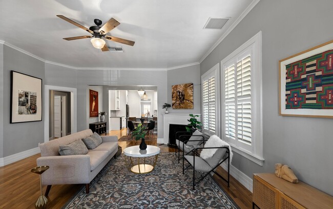 Living Room with Gas Fireplace - 245 E University Blvd