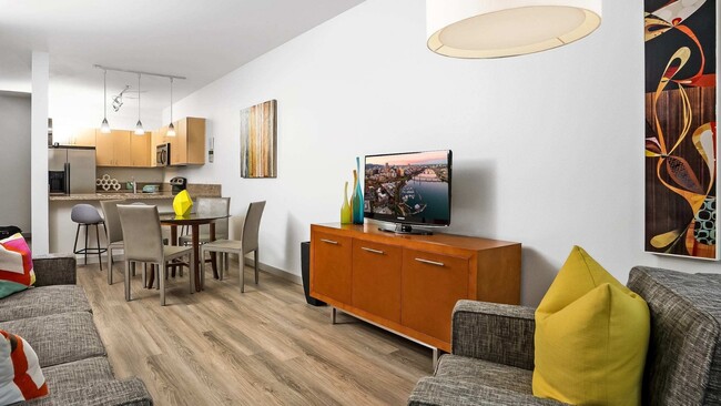 Open-concept apartments with modern kitchens and spacious living areas