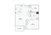 Athens 1 Bed x 1 Bath Floorplan