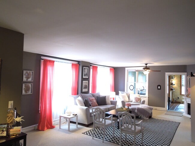 Living room as furnished by previous tenant - 218 E Orange St Unit Apt. 2