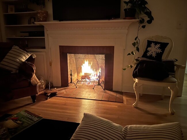 Wood Burning Fireplace with built in Bookshelves - 1304 Winstead Pl