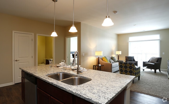 Kitchen and Living Room - Loveland Station Apartments