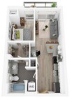 Plano F | 1 dormitorio, 1 baño