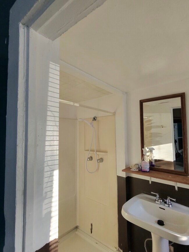 Bathroom sink and shower - 219 West Bell Street Unit B