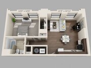 One Bed One Bath 820 sqft