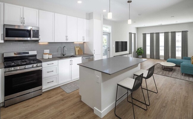 Phase II Apartment Home Kitchen and Living Areas