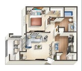 A1AS floor plan The Beverly at Shadow Lake