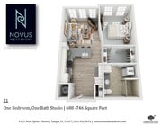 S1 1 Bedroom 1 Bath 688-746 sf.