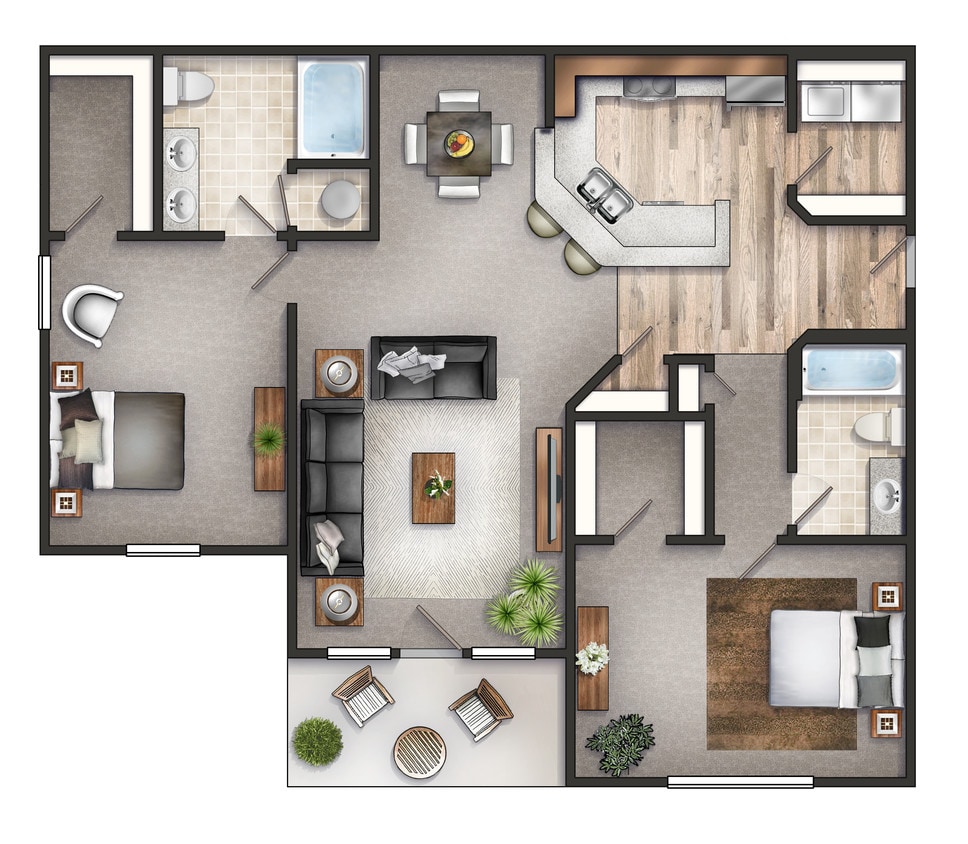 Floor Plan - Two Bedroom Craftsman Select