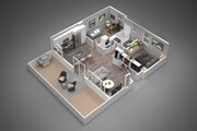 1B+ Office | 1x1 Floor Plan