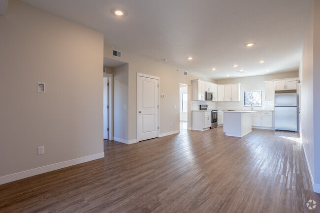 2BR, 2BA - 1,032SF - Living Room - Post Dr. Flats