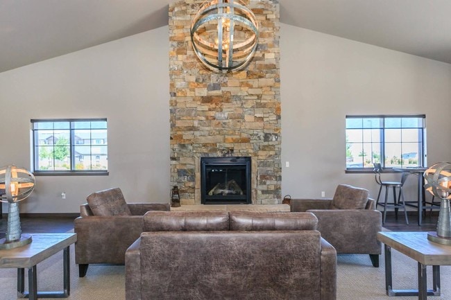 Community Lounge with a Cozy Fireplace