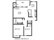 2 Bed 1 Bath