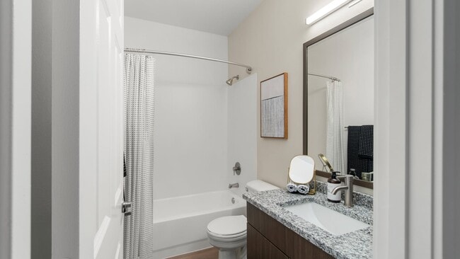 Spacious bathrooms featuring full-size soaking tub